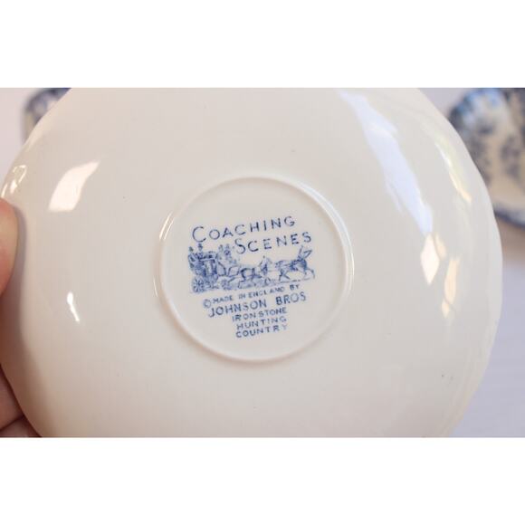 Vintage Sets Of 2 Johnson Bros Ironstone Hunting Country Cup Saucer Plate - Picture 2 of 7